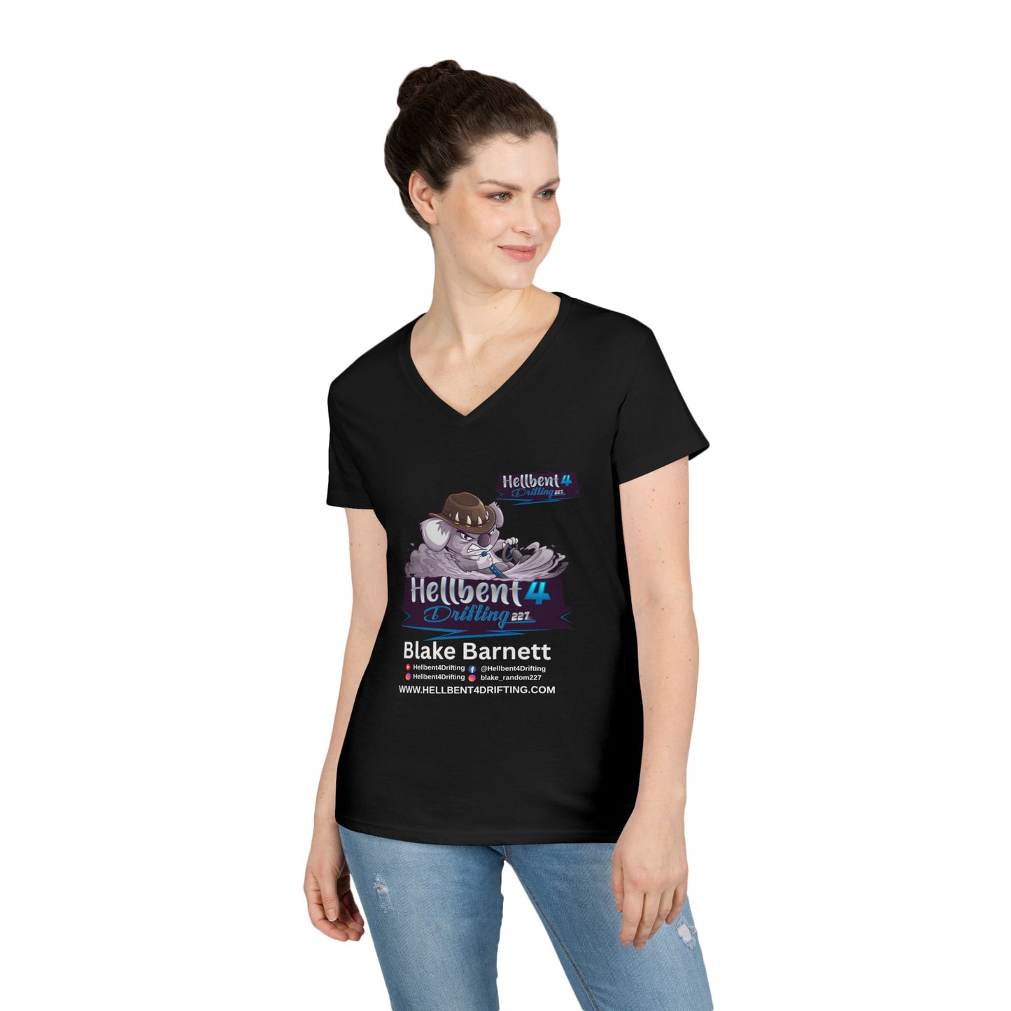 Hellbent 4 Drifting - Australia Logo - Ladies' V-Neck T-Shirt -